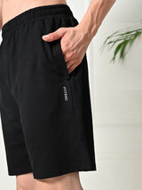Easy Multi-Pocket Cotton Shorts – Black