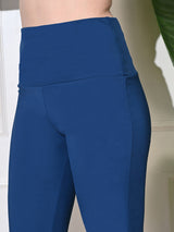 Effortless Women's Lycra Flared Tights - Classic Blue