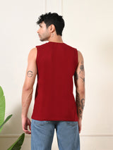 Easy-Wear California Colorful Print Cotton Sando – Maroon