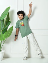 100% Cotton Playful ABCD T-shirt – Pista Green