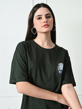Classic 100% Cotton Lioness T-shirt – Green