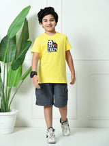 Cotton Be Cool & Lazy Panda Graphic T-Shirts - Pista & Yellow (2-Pack)