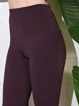 Effortless Women's Lycra Flared Tights - Wine
