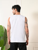 Easy-Wear Solid White Cotton Sando