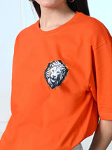 Classic 100% Cotton Lioness T-shirt – Orange