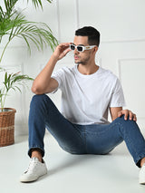 Comfy 100% Cotton Solid Regular Fit Tee - White