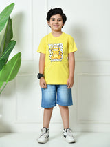 100% Cotton Playful Optimistic T-shirt – Yellow