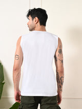 Easy-Wear California Colorful Print Cotton Sando – White