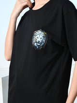 Classic 100% Cotton Lioness T-shirt - Black