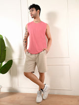 Easy-Wear Solid Peach Cotton Sando