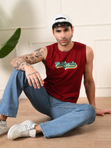 Easy-Wear California Colorful Print Cotton Sando – Maroon