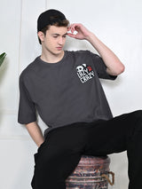 Everyday 100% Cotton Lazy Panda T-shirt – Charcoal Grey