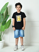 100% Cotton Playful Optimistic T-shirt – Black