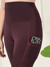 Pocket-Ready Maroon Training Capri