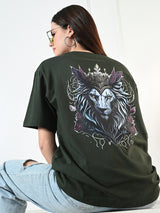 Classic 100% Cotton Lioness T-shirt – Green