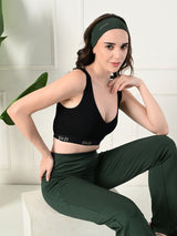 Effortless Women's Lycra Flared Tights with Pockets - Sage