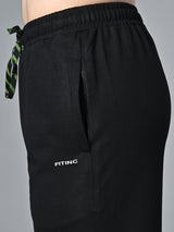Essential Regular Fit Cotton Track Pant - Black