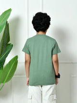 100% Cotton Playful ABCD T-shirt – Pista Green