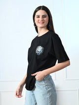 Classic 100% Cotton Lioness T-shirt - Black