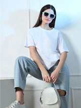 Timeless 100% Cotton Solid T-shirt - White