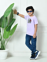 100% Cotton Playful Lazy Panda T-shirt – Lavender