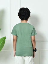 100% Cotton Playful Lazy Panda T-shirt – Pista Green