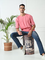 Relaxed Oversized 100% Cotton Solid Tee – Peach