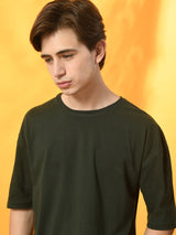 Relaxed Oversized 100% Cotton Solid Tee – Green