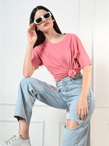 Timeless 100% Cotton Solid T-shirt - Peach