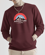 Ultra-Warm Fleece Sweatshirt - Wine - Adventure