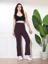 Effortless Women's Lycra Flared Tights - Wine