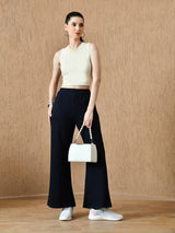 Women's Signature Cotton Flared Pant - Navy Blue