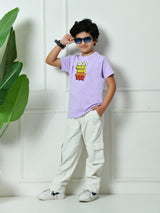 100% Cotton Playful ABCD T-shirt – Lavender