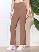 Effortless Women's Lycra Flared Tights - Cocoa