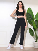 Effortless Women's Lycra Flared Tights - Black