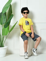 100% Cotton Playful Lazy Panda T-shirt – Yellow