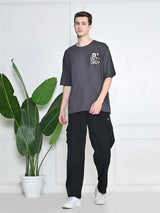 Everyday 100% Cotton Lazy Panda T-shirt – Charcoal Grey