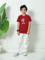 100% Cotton Playful Rabbit T-shirt – Maroon