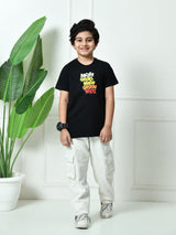 Cotton ABCD & Drew Graphic T-Shirts - Black & Maroon (2-Pack)