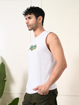 Easy-Wear California Colorful Print Cotton Sando – White