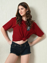 Classic 100% Cotton Lioness T-shirt – Maroon