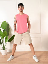 Easy-Wear Solid Peach Cotton Sando