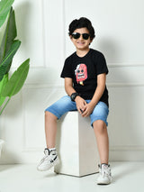 100% Cotton Playful Ice Cream T-shirt – Black