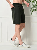Easy Multi-Pocket Cotton Shorts – Bottle Green