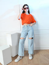 Timeless 100% Cotton Solid T-shirt - Orange