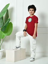 100% Cotton Playful Banana Board T-shirt – Maroon