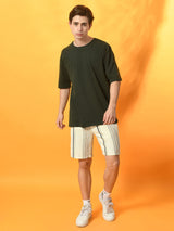Relaxed Oversized 100% Cotton Solid Tee – Green
