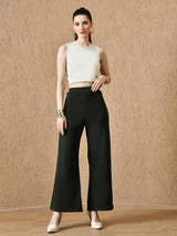 Women's Signature Cotton Flared Pant - Bottle Green