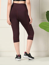 Pocket-Ready Maroon Training Capri