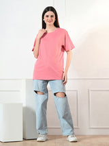 Timeless 100% Cotton Solid T-shirt - Peach